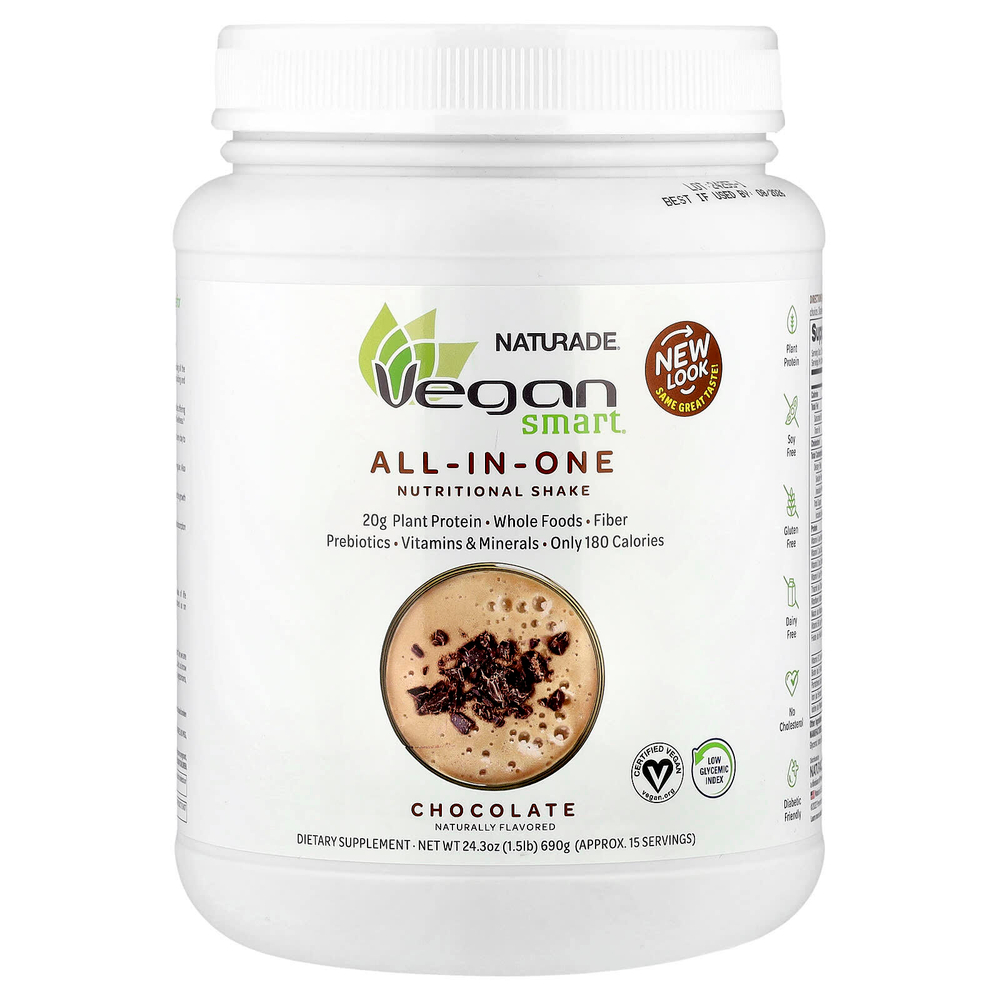 VeganSmart, Универсальный питательный коктейль, шоколад, 690 г (1,51 фунта)