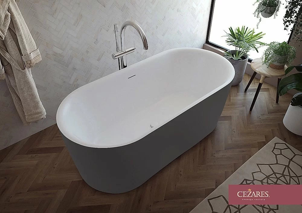 Ванна акриловая Cezares METAURO-INT-Central-180-80-60-G-W-MATT
