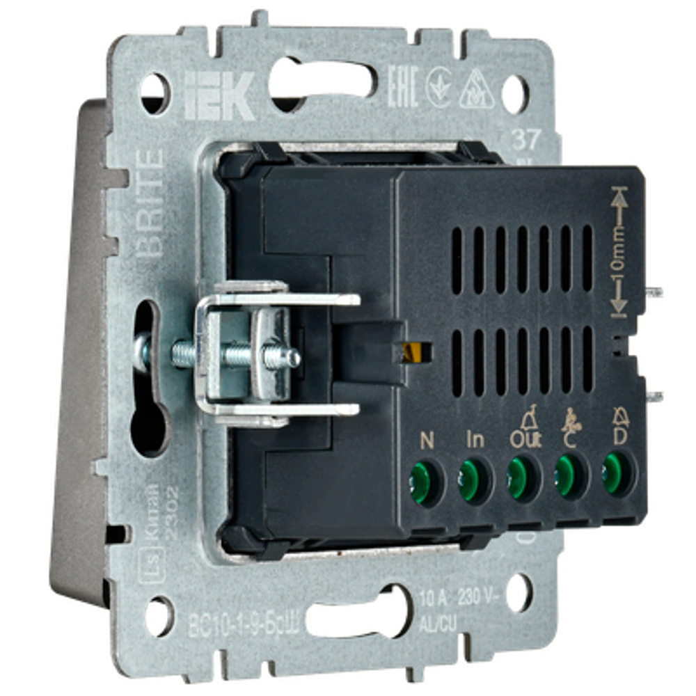 BRITE Кнопка звонка с индикацией для отелей 10А ВС10-1-9-БрС сталь IEK