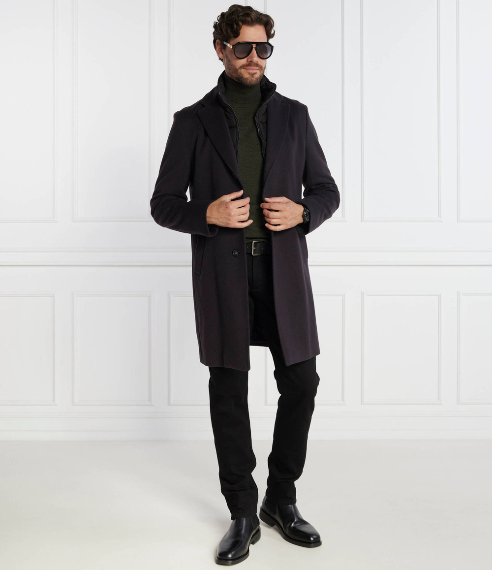 Хлопковое пальто 2в1 h hyde bib BOSS BLACK - темно-синий(50502250)