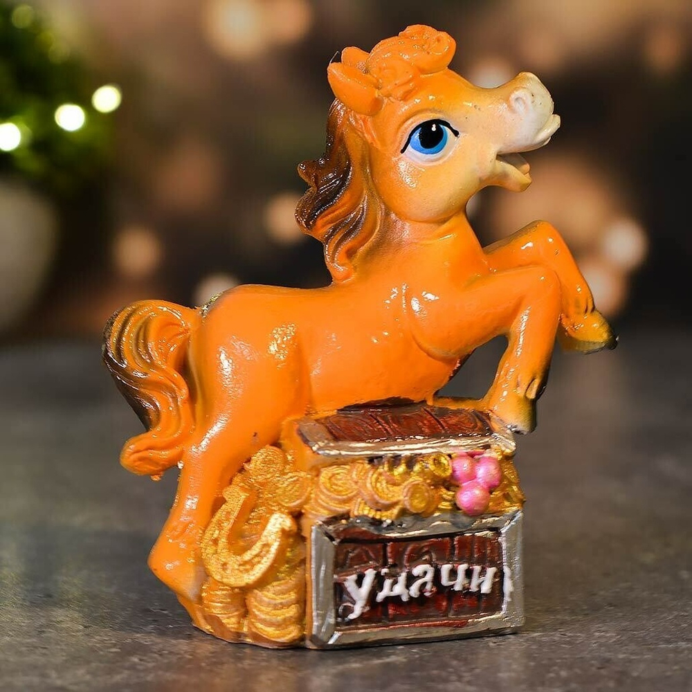 Фигурка Символ года 2026 "Огненные лошадки с пожеланиями" №2 11см