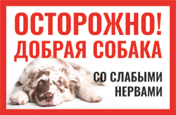 Табличка "Осторожно быстрая собака"
