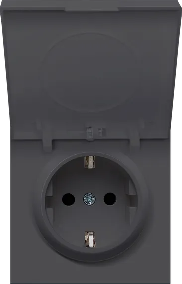 Donel R98 черный накладка для розетки Schuko с большой крышкой, 16A 250 В~, серия DA