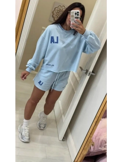 Спортивный костюм женский двойка свитшот с шортами LA