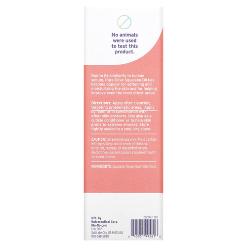 Life-flo, чистый сквалан из оливкового масла, 59 мл (2 жидк. унции)