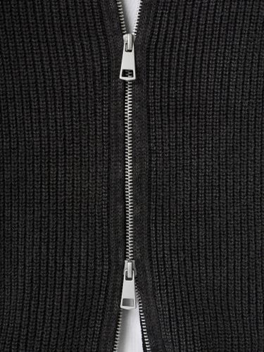 Графитовый хлопковый джемпер на молнии QWE