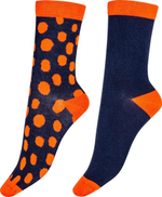 Набор из 2 пар носков Bamboo Socks - однотонные и в горошек (Размер: S-M-L) (Цвет: синий)