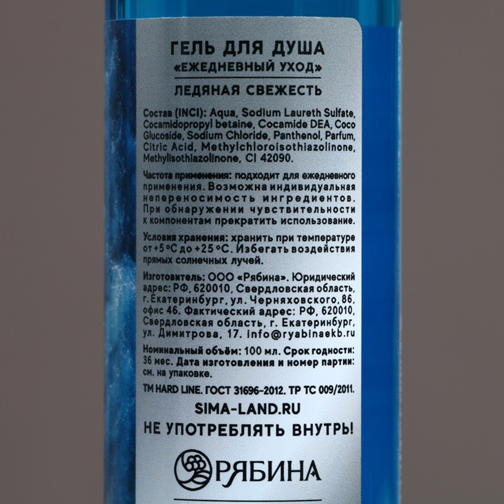 Гель для душа «Сила духа. Воля. Выдержка», 100 мл, аромат ледяной свежести, Чистое счастье