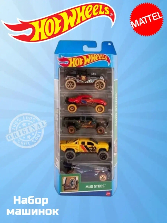 Набор из 5 машинок Хот Вилс Mud Studs HTV40