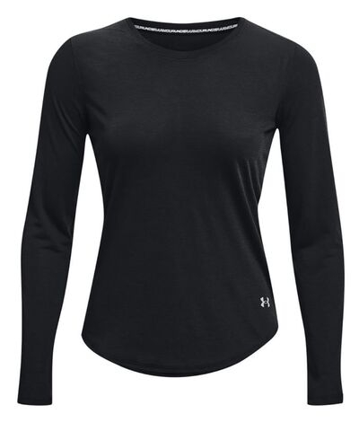 Женская футболка теннисная (dł. Рукава) Under Armour Women's Streaker Long Sleeve - black/reflective