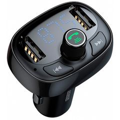АЗУ на 2 USB + FM-трансмиттер (громкая связь) Baseus (CCALL-TM01) (Черный) Автомобильное зарядное устройство