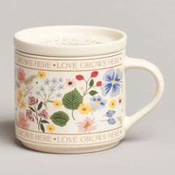 КРУЖКА С КРЫШКОЙ LEFARD SPRING FLOWERS 390МЛ. (КОР=24ШТ.)