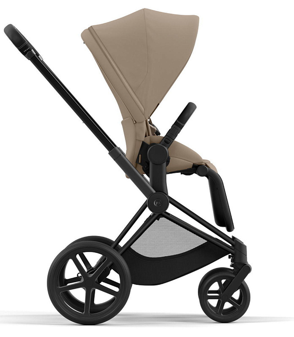 Коляска 3 в 1 Cybex Priam IV Matt Black complete и автокресло Aton S2 i-Size Lava Grey Cozy Beige