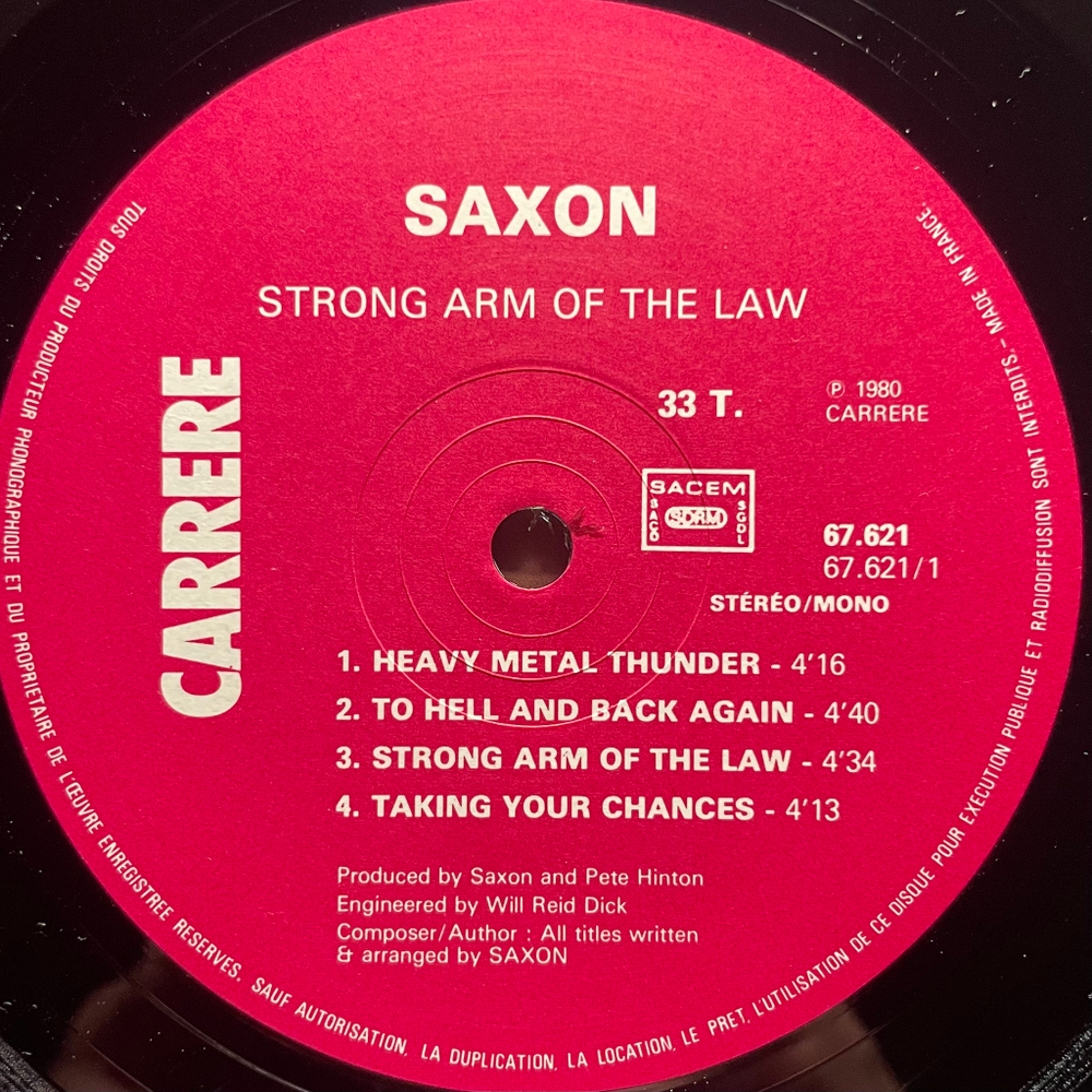 Saxon ‎– Strong Arm Of The Law (Франция 1980г.)