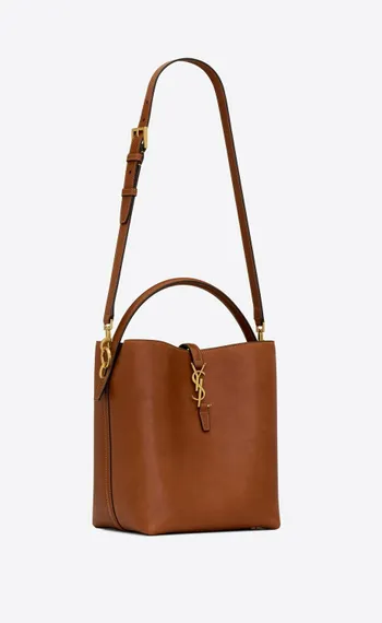 Сумка Saint Laurent Le 37 из блестящей кожи коричневый
