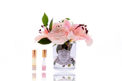 Букет из лилий и роз ароматизированный в прозрачной вазе и 2 спрея 21х17х17 Cote Noire Lilies & Roses