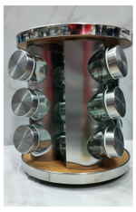 Набор стеклянных баночек для специй на вращающейся подставке