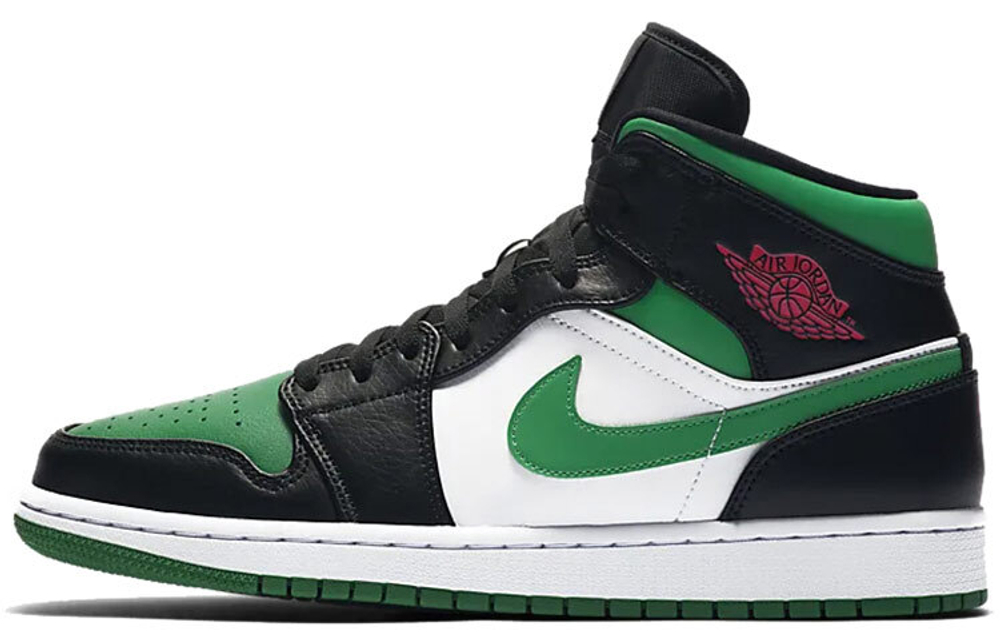 Jordan Air Jordan 1 Mid Shock Relief Anti-Skid Help Retro Basketball Shoes Men's Black Green