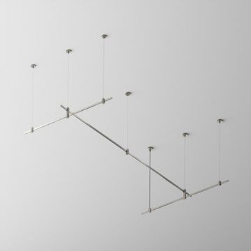 Готовая конструкция прямая 2м х 1м двухуровневая на тросовых подвесах Hang без светильников и блока питания TFC-Flar-H07-PT платина Flarity Maytoni