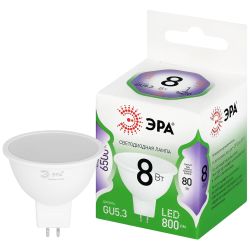Лампа светодиодная ЭРА GREEN LINE LED MR16-8W-865-GU5.3 GL 8Вт софит холодный свет GU5.3 | Лампы cветодиодные Точечные (Софиты) (MR, PAR)