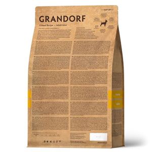 Уценка! Повр.упак. / Сухой корм Grandorf DOG 4 Meat PROBIOTIC MINI для взрослых собак мелких пород, 4 мяса с пробиотиками