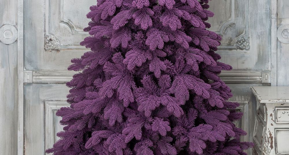 Заснеженная елка фиолетовая "Таврида" (Литая+пвх) 150 см / 1.5 м