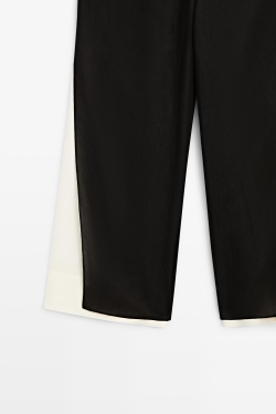 Massimo Dutti Струящиеся широкие брюки Total Look, черный