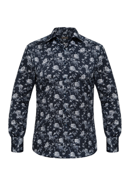 Рубашка чёрная с серыми розами Twin Peaks