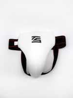 Защита паха мужская Tomorrow Star белая с красно-черной резинкой