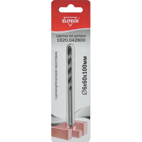 Сверло ELITECH по бетону 6*100мм