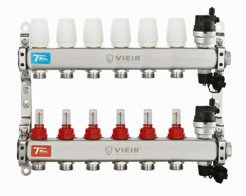 Колл. группа БЕЗ КРАНОВ (НЕРЖ) с расход. и ВСТ. ВОЗД.   6-вых. ViEiR (5/1шт) Т