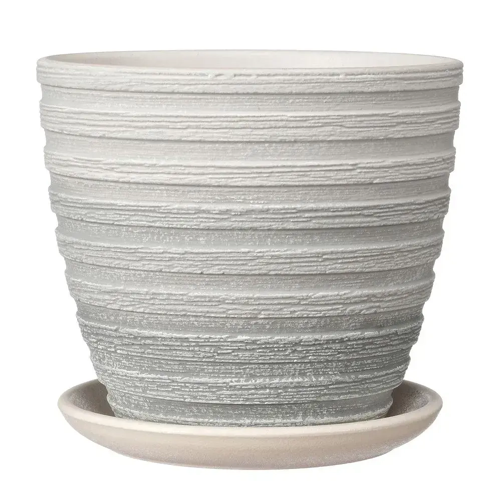 Горшок керамический Букле серый крокус №3