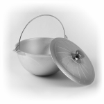 Казан походный литой алюминиевый с крышкой и подвесной ручкой от 4 до 10л