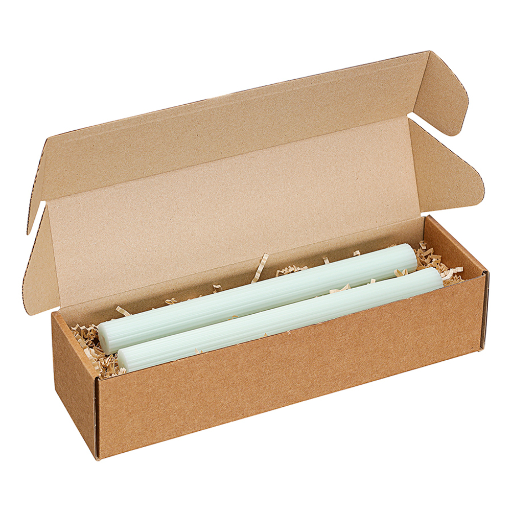 Набор из двух свечей мятного цвета из коллекции Edge, 24,5 см