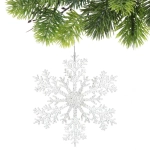 Подвеска новогодняя «Сияющая снежинка» 21 см, Белый
