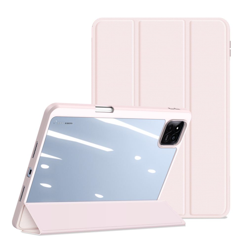 Чехол книжка розового цвета для Xiaomi Pad 8, 8 Pro и Pad 7, 7 Pro, серия Toby Series Case от Dux Ducis