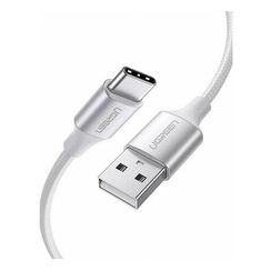 Кабель Ugreen US288 USB-A 2.0 - USB-C Cable Nickel Plating Aluminum Braid 1 м (60131) White