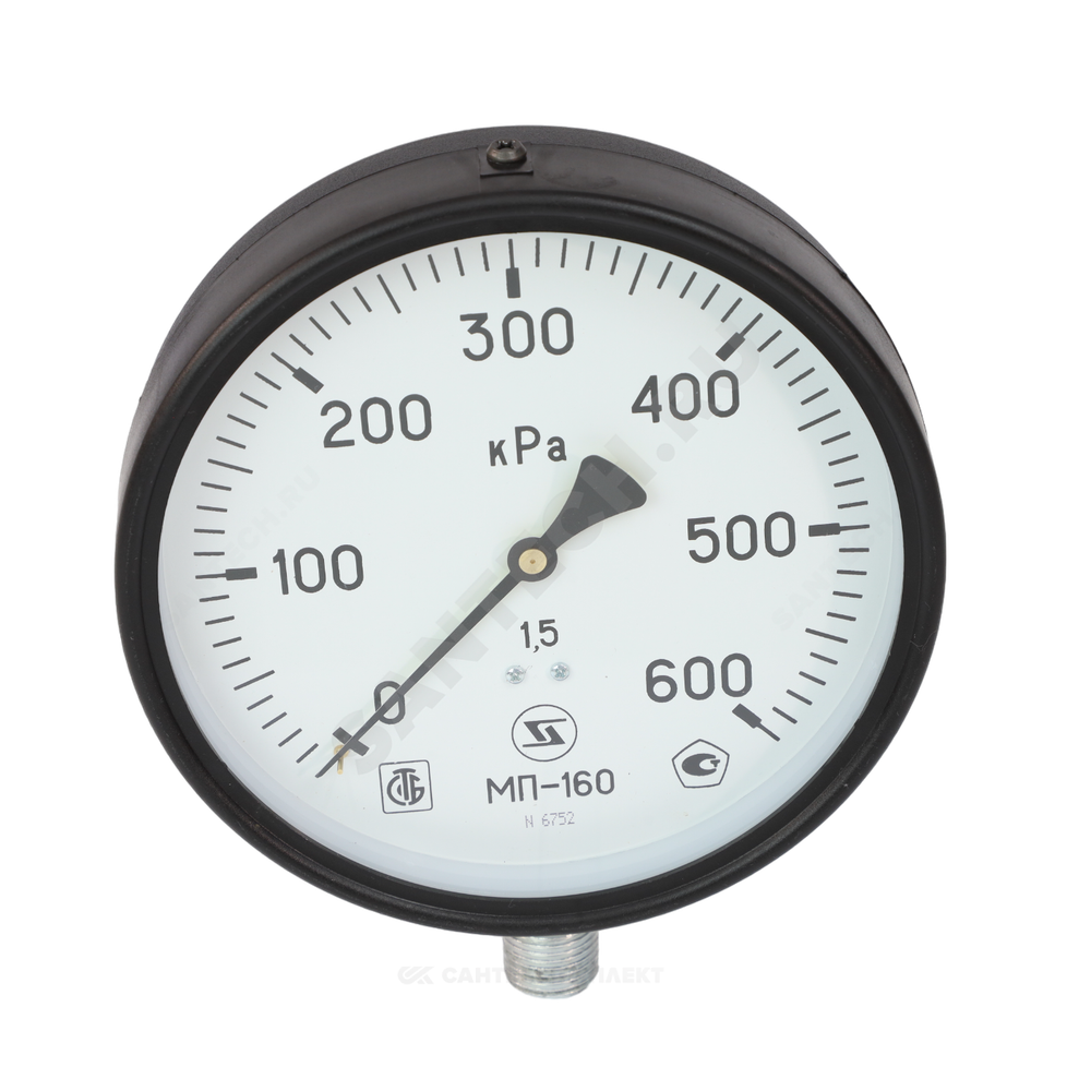 Манометр МП-160 радиальный Дк160мм 0-1,0 МПа кл.1,5 G1/2" ЗАВОД ТЕПЛОТЕХНИЧЕСКИХ ПРИБОРОВ