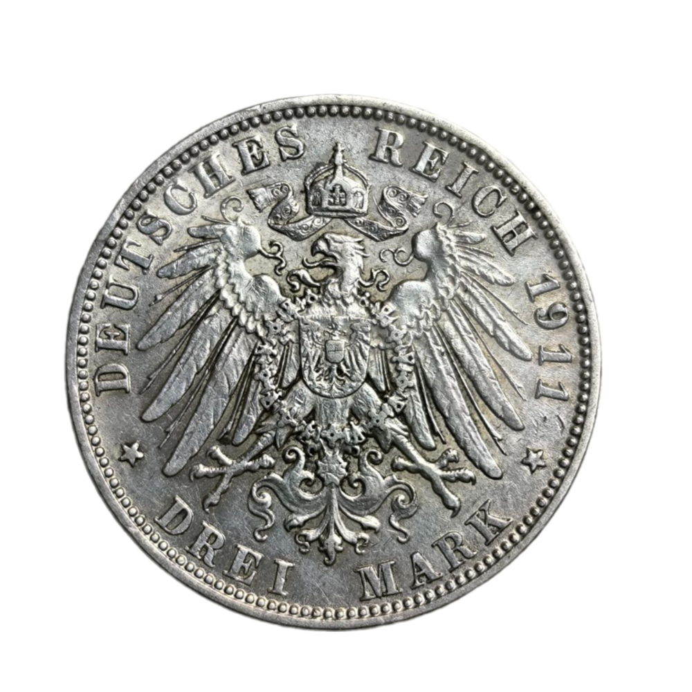 Монета 3 марки (Бавария) 1911 Отто Луитпольд Баварский