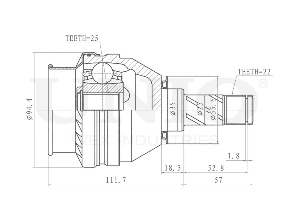 ШРУС внутренний UNIO CVJ-30070