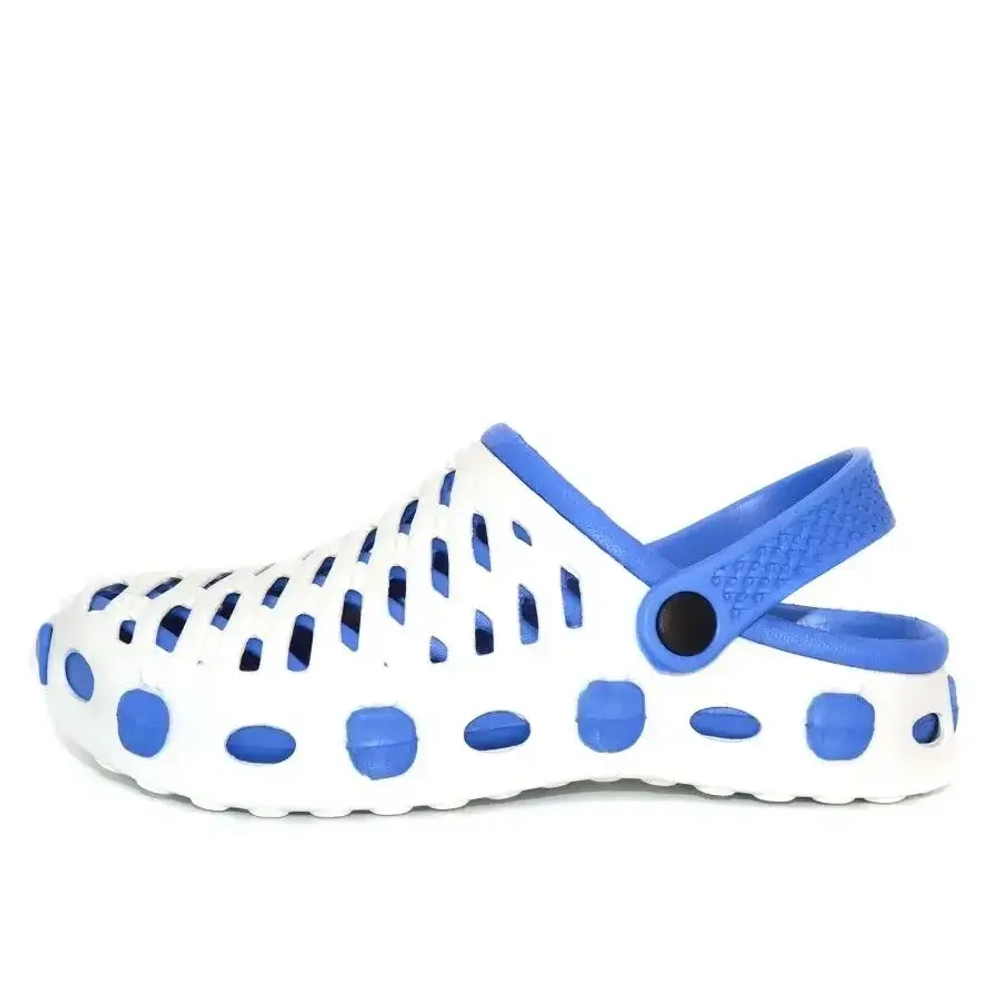 Пантолеты женские пляжные EvaShoes "Комби Слим", Белый/Голубой