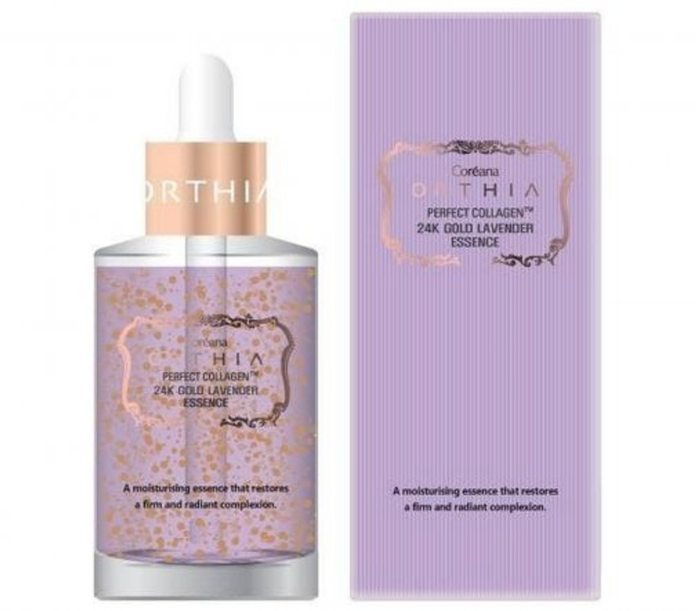 Coreana ORTHIA Perfect Collagen 24K Lavender Gold Essence, 50ml, Сыворотка с 24-каратным золотом и лавандой, 50 мл