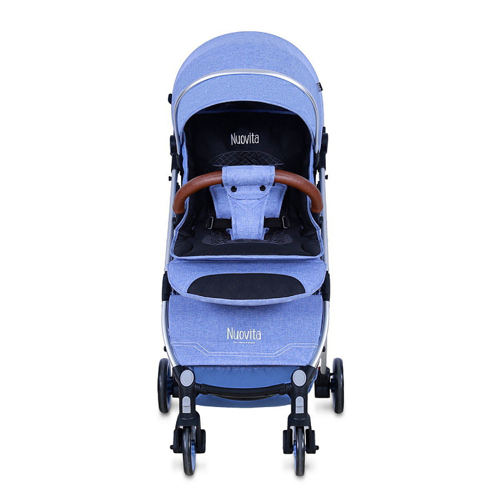 Детская прогулочная коляска Nuovita Giro Lux Denim, Argento / Джинсовый, Серебряный
