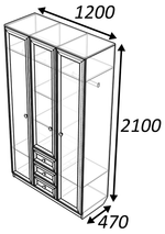 Классика Шкаф трехдверный 3.3.1