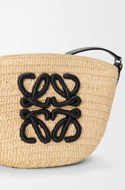 Loewe Сумка Eclipse из рафии и телячьей кожи, натуральный/черный
