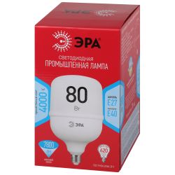 Лампа светодиодная POWER ЭРА RED LINE LED T140-80W-4000-E27/E40 R 80Вт колокол нейтральный белый свет E27/E40