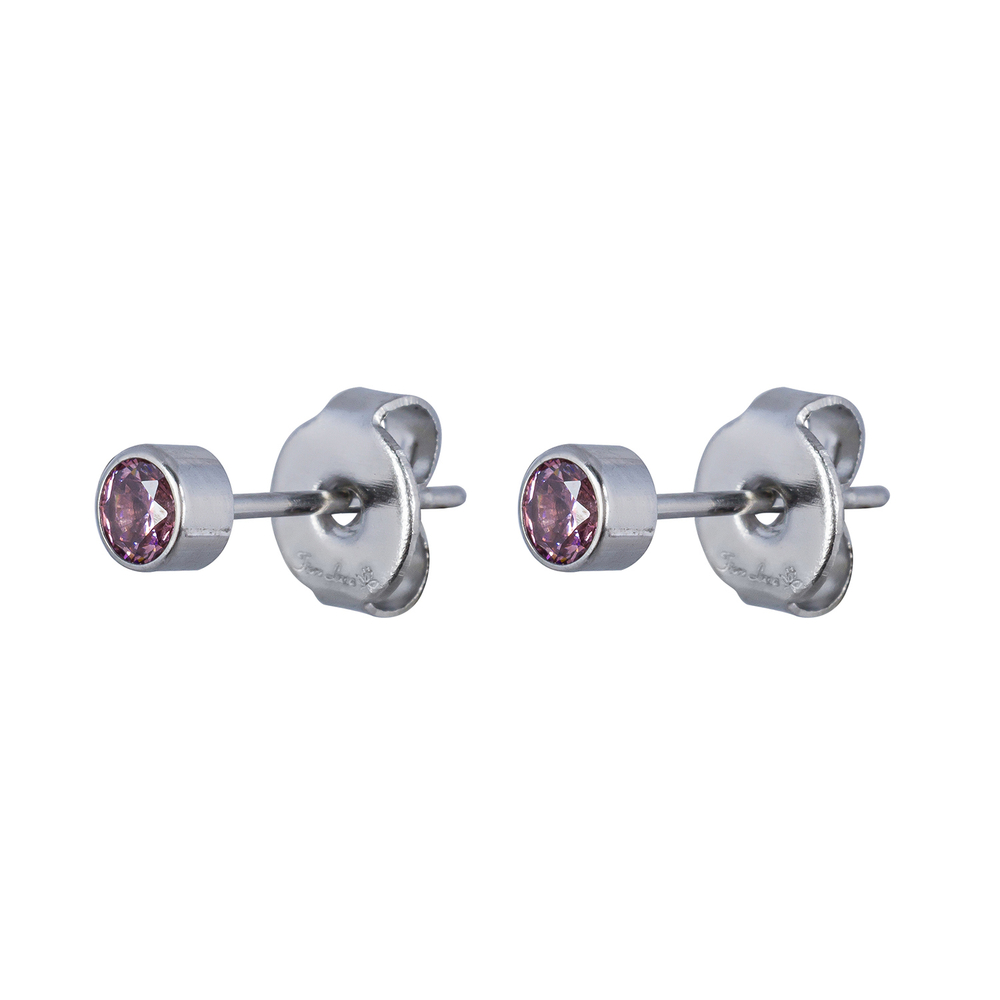 Серьги пусеты Fiore Luna Cubic zirconia Rhodolite SWE0128 PH S