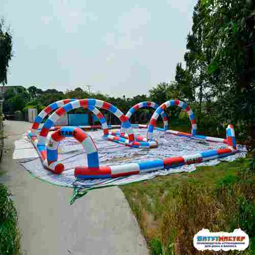 Надувная трасса «Весёлые виражи» для гонок, 15×15×3 м