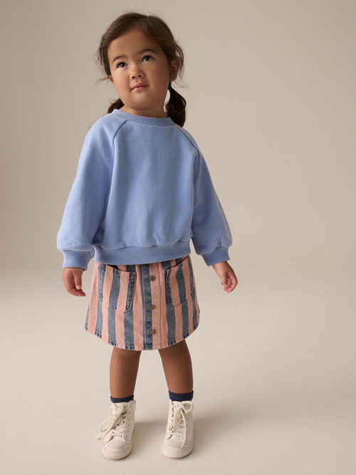 Юбка джинсовая для девочки Next E29-090, Синий, Розовый