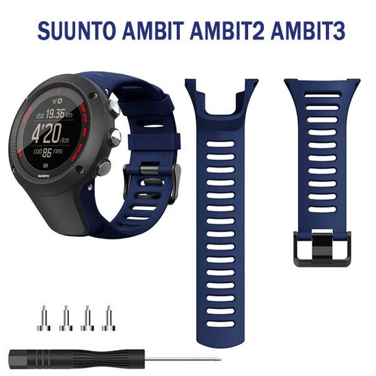 Ремешок для Suunto Ambit , Ambit 2, Ambit 3 силиконовый (Темно-синий)
